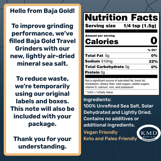Baja Gold Mineral Sea Salt - Grinders