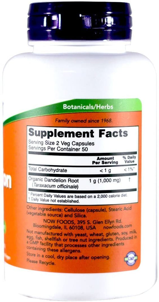 Dandelion Root (NOW) - 500 mg - 100 Veg Capsules