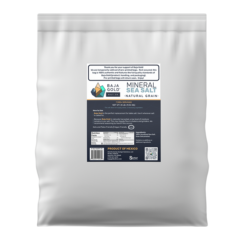 Baja Gold Signature Mineral Sea Salt - Natural Grain Crystals