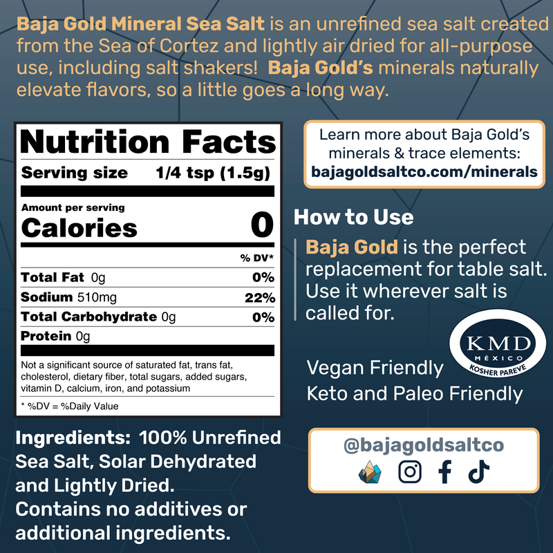 Baja Gold Mineral Sea Salt - Grinders