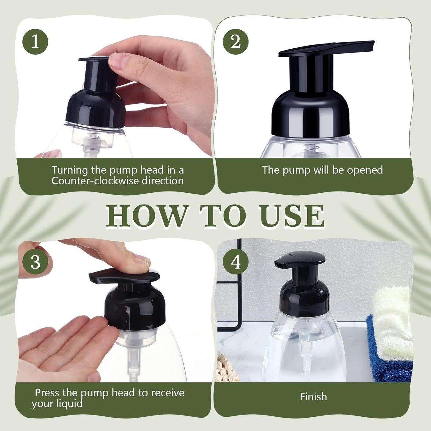Foaming Soap Dispenser, Clear, 8 oz.