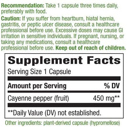 Cayenne (Nature's Way) - Vegan Capsules