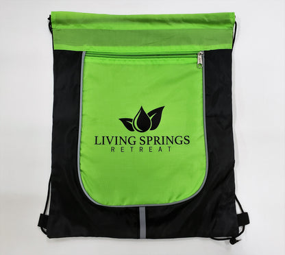 Living Springs Retreat Drawstring Bag