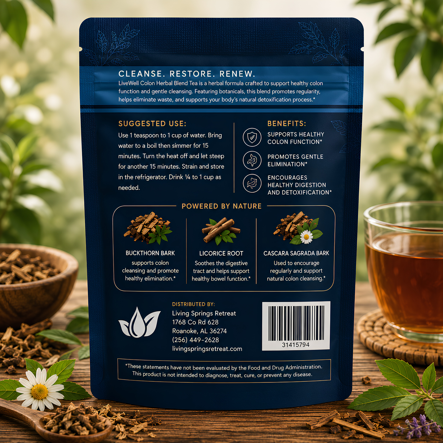 Colon Herbal Tea Blend, 4.0 oz. (New Packaging)